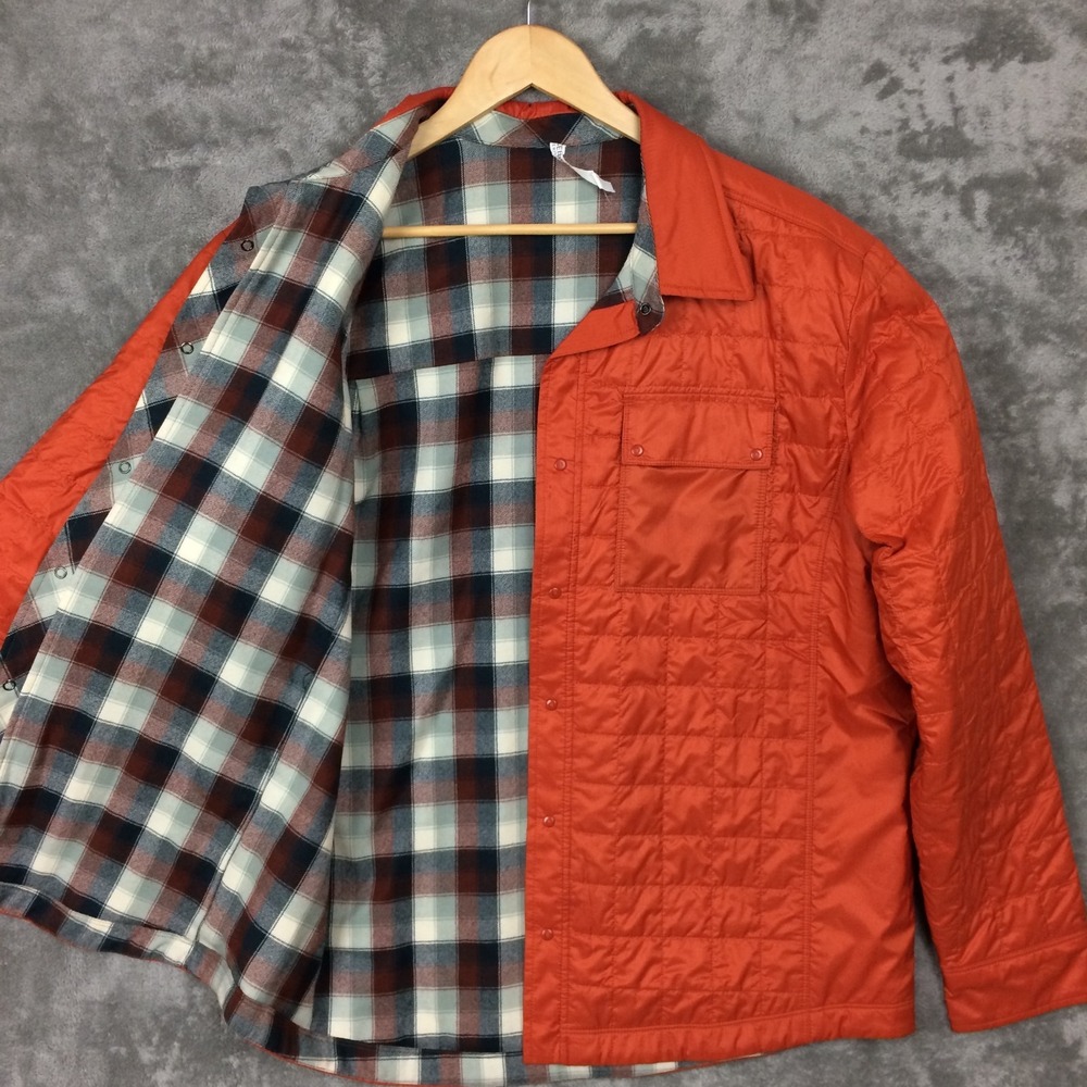 Icebreaker Helix MerinoLoft Jacket Shirt Mens Large Plaid Flannel Reversible